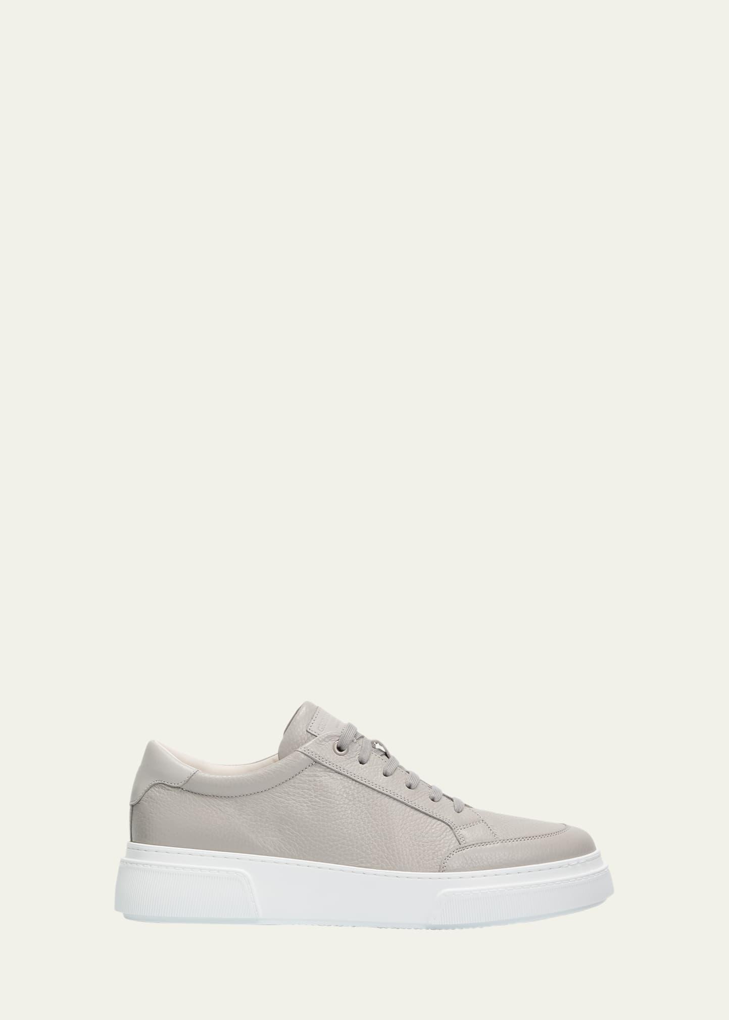 Mens Deerskin Leather Low-Top Sneakers Product Image