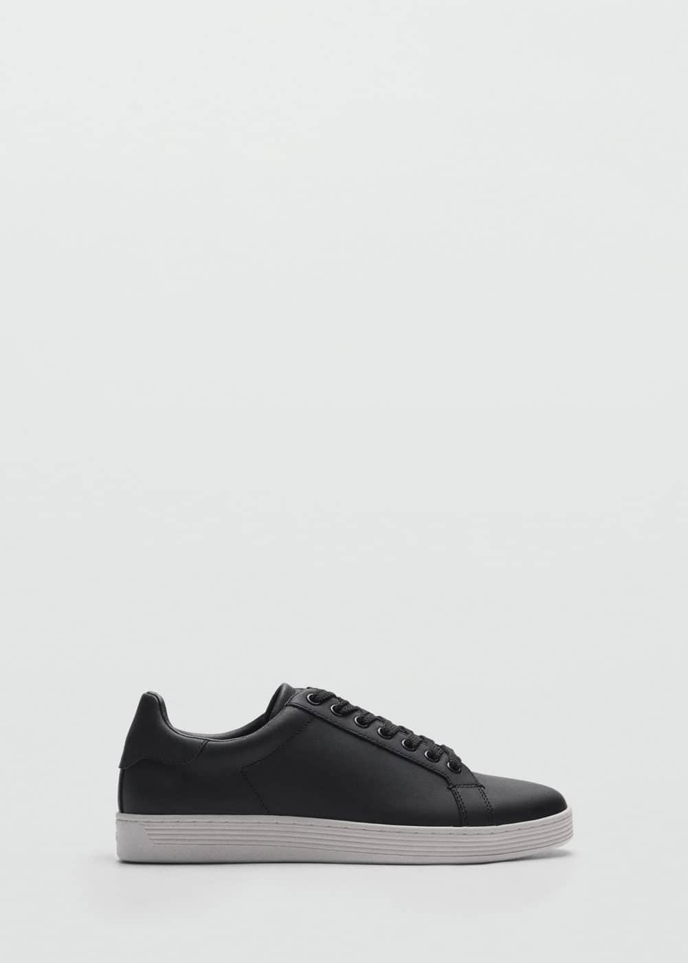 MANGO MAN - Contrast sole leather sport shoes blackMen Product Image