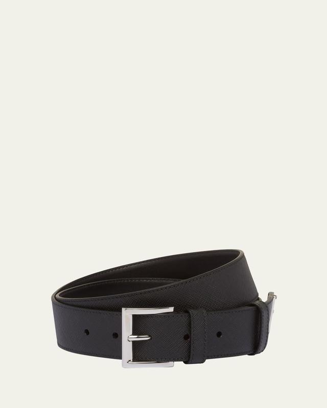 Mens Saffiano Leather Belt Product Image