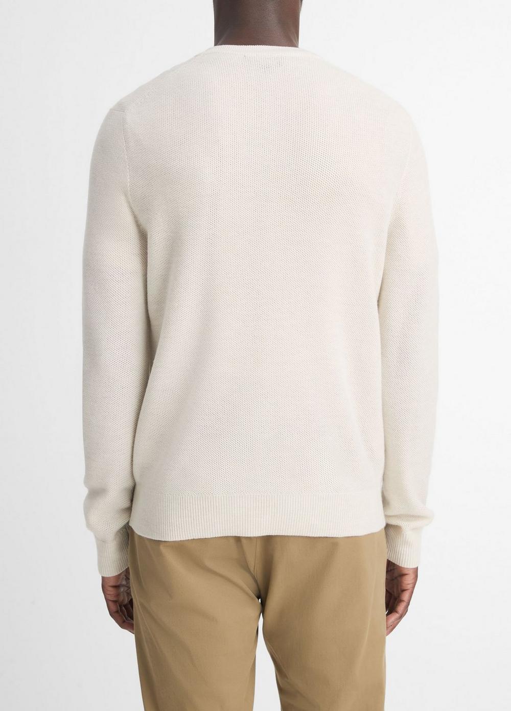 Merino Wool Mesh Crew Neck Sweater Product Image