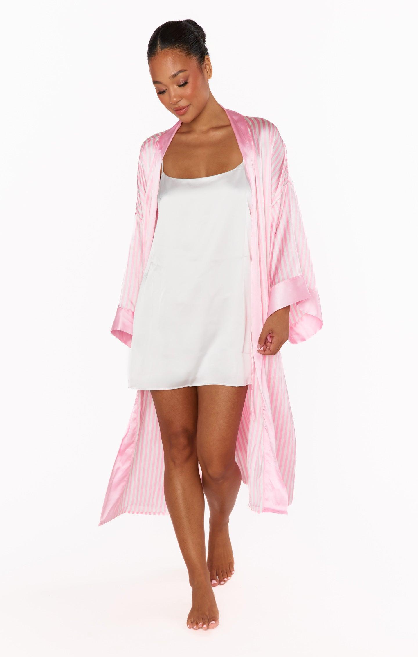 Mumu x Curateur The Harlow Robe ~ Pink Stripe Product Image