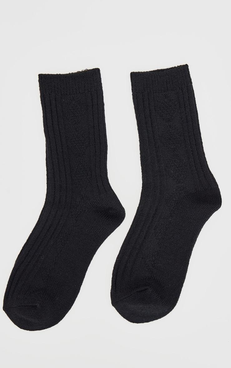 Black Cable Knit Ankle Socks product image