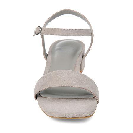Journee Collection Beyla Womens Block Heel Sandals Grey Product Image