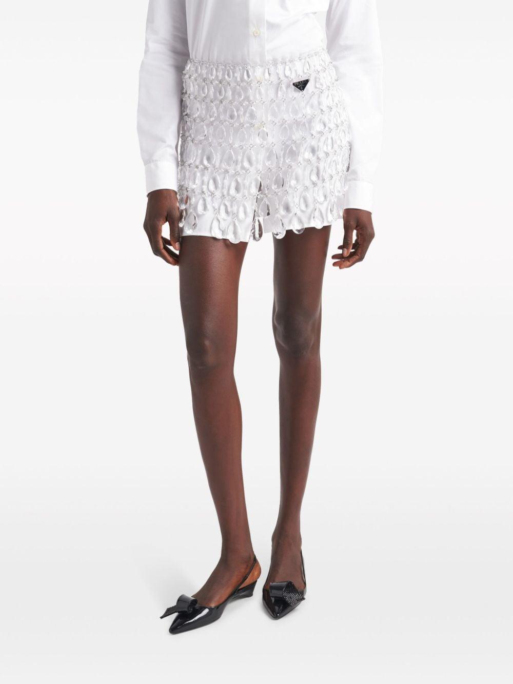 crystal-embellished fringed miniskirt Product Image