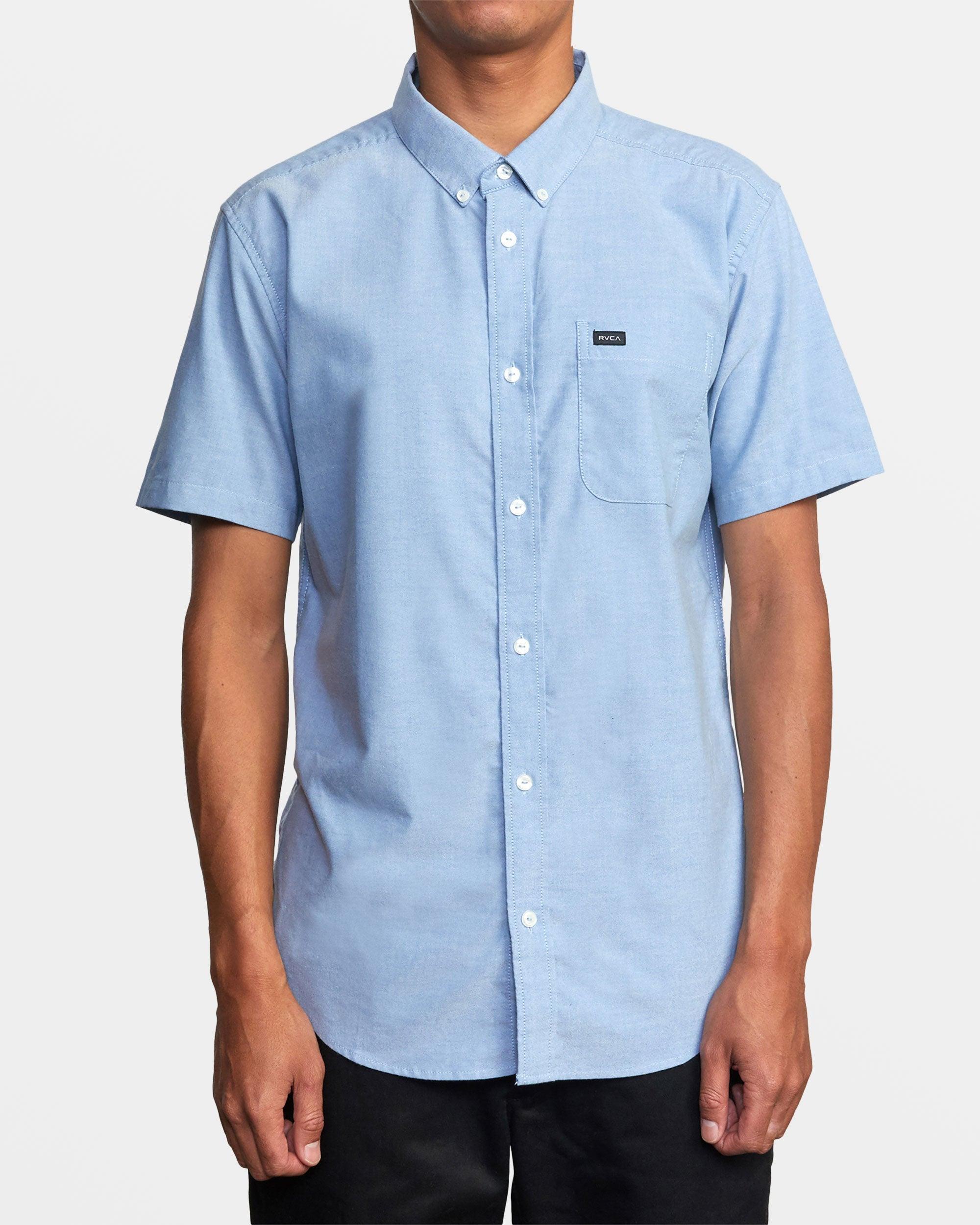 That'll Do Stretch Short Sleeve Woven Shirt - Oxford Blue Product Image