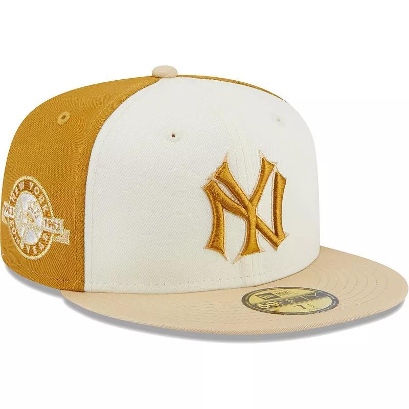 Mens New Era Cream/Gold New York Yankees Chrome Anniversary 59FIFTY Fitted Hat Product Image