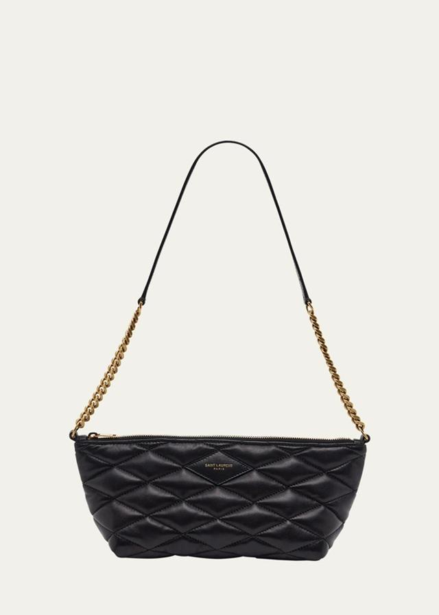 SAINT LAURENT Quilted Leather Shoulder Bag In Black Product Image