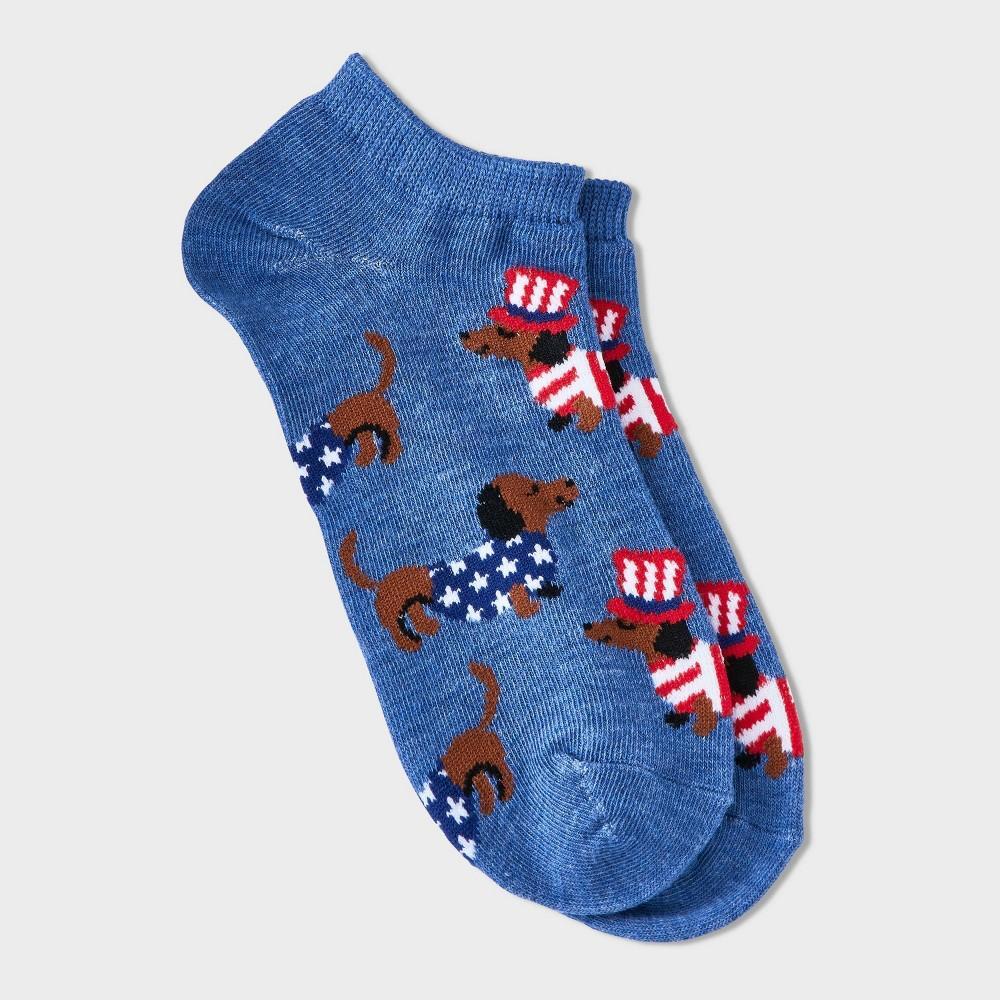 Womens Dachshunds in Hats Low Cut Socks - Denim Heather 4-10 Product Image