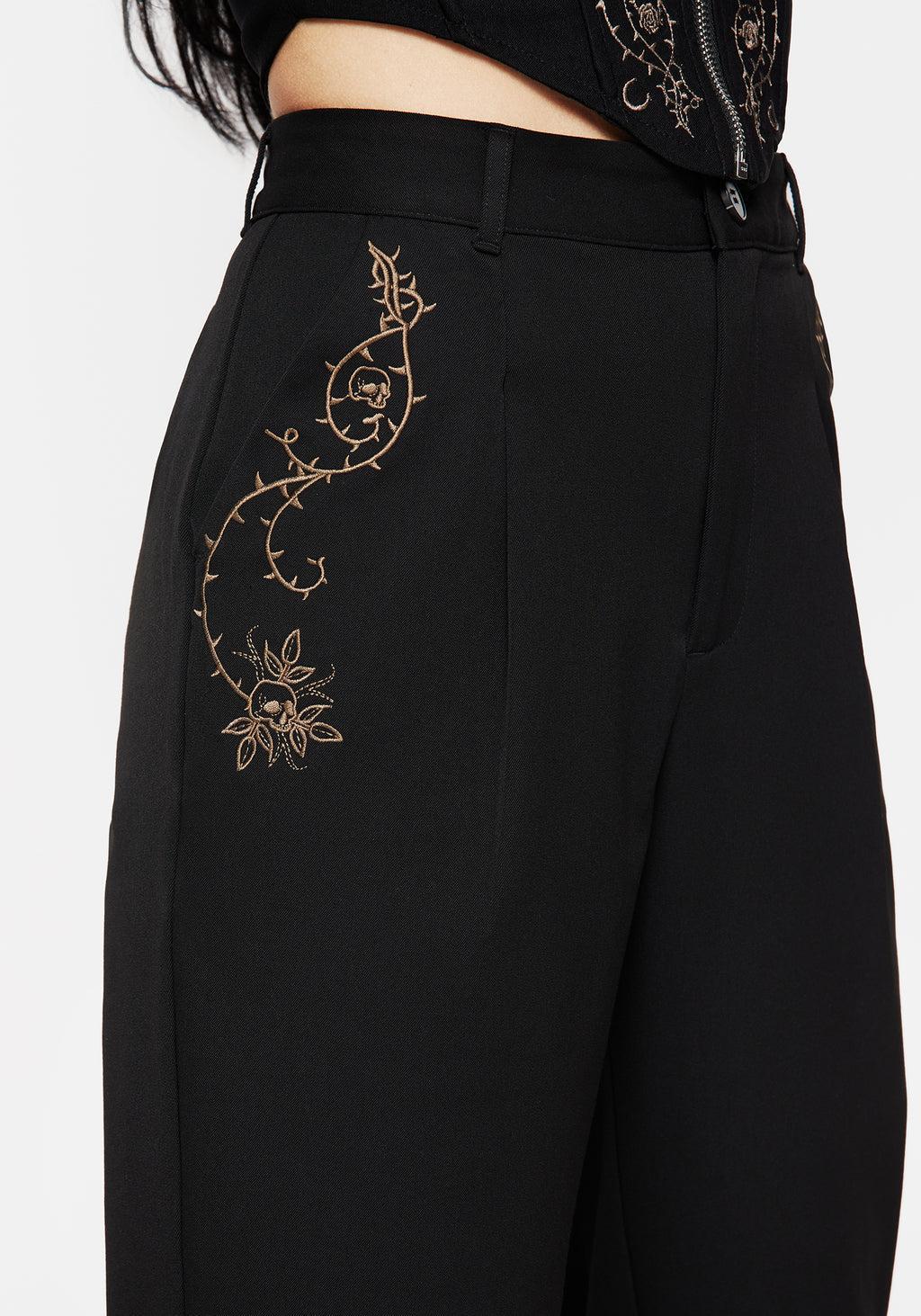 Vanitas Thorn Embroidered Tapered Trousers Product Image