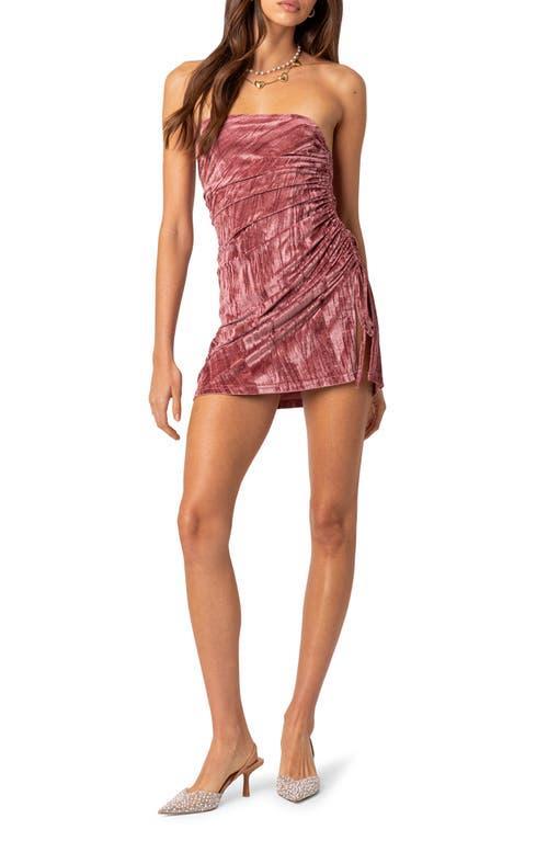 Women's Crushed velvet drawstring mini dress Product Image