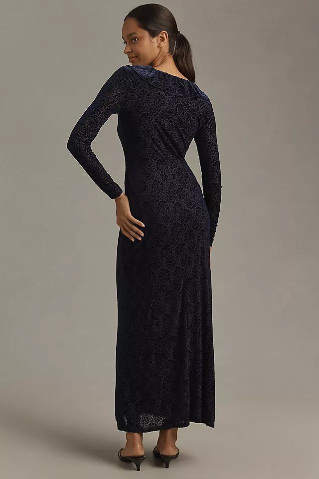 By Anthropologie Velvet Ruched Maxi Dress Product Image