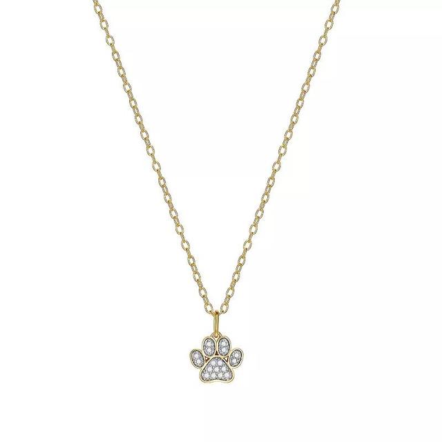 18K Gold Over Silver 1/10 Carat T.W. Diamond Paw Necklace, Womens Gold Tone Product Image