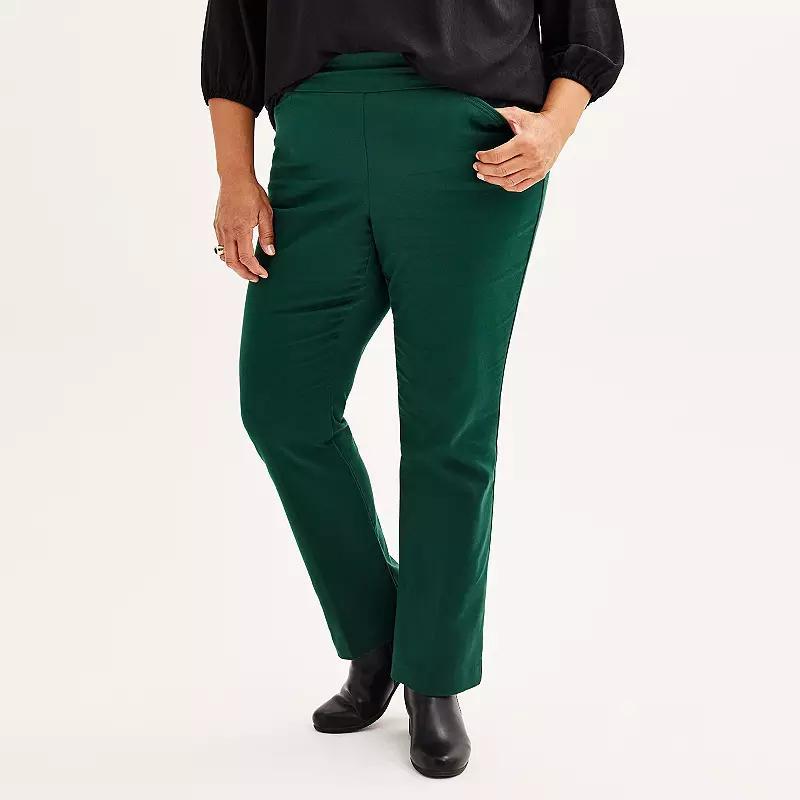 Plus Size Croft & Barrow Effortless Stretch Pull-On Bootcut Pants, Womens Product Image