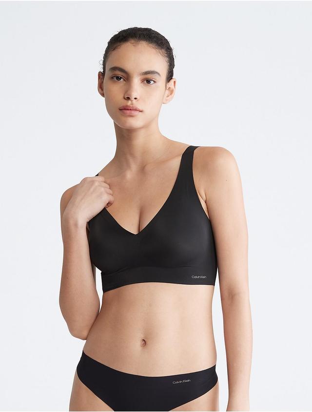 Calvin Klein Invisibles Comfort Push Up Plunge Bralette QF5785, Womens Black Product Image