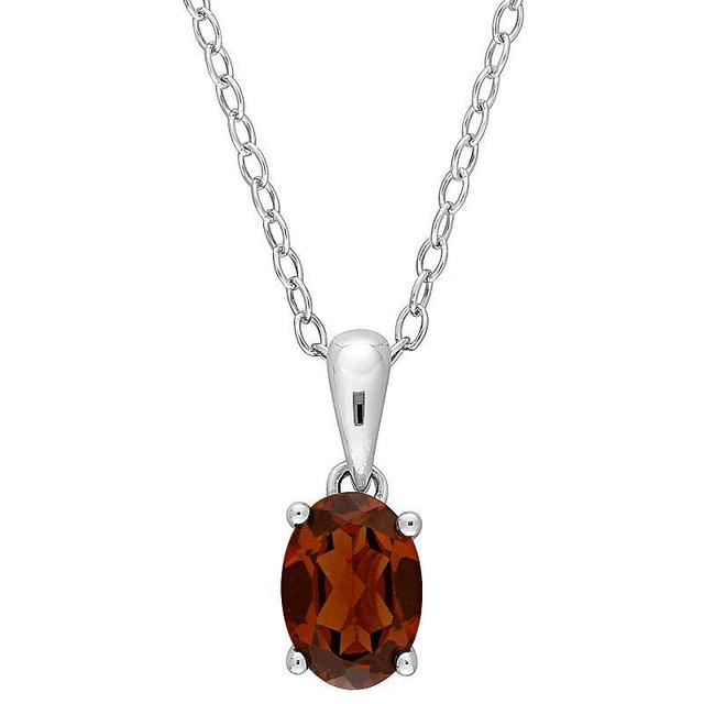 Stella Grace Sterling Silver & Gemstone Oval Stud Pendant Necklace, Womens Red Product Image