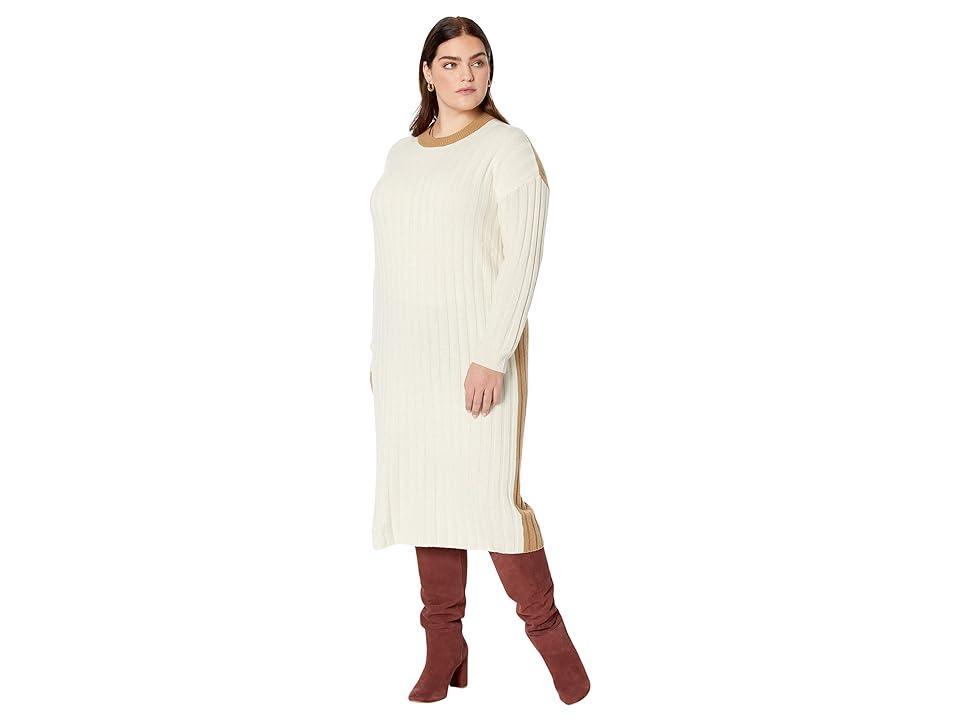 Madewell Plus (Re)sourced Ribbed Midi Sweater Dress (Antique Cream) Women's Dress Product Image