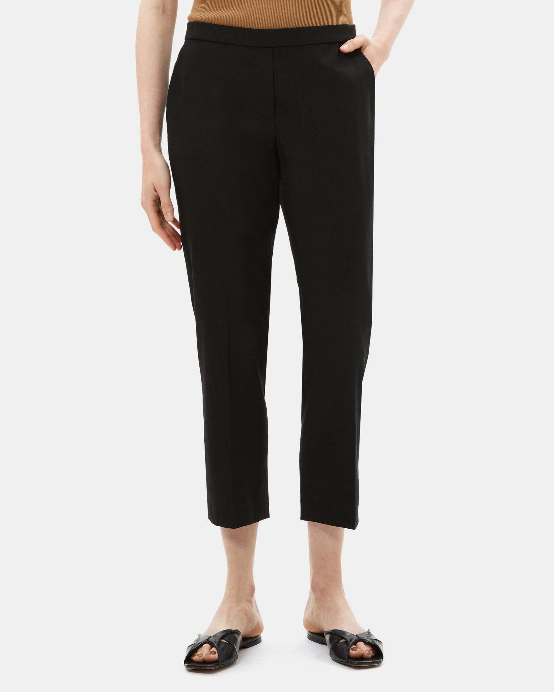 Slim Cropped Pull-On Pant in Linen Product Image