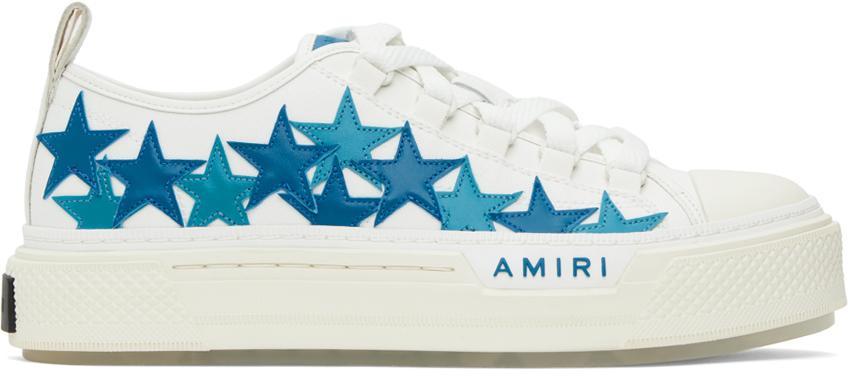 White & Blue Stars Court Low Sneakers Product Image