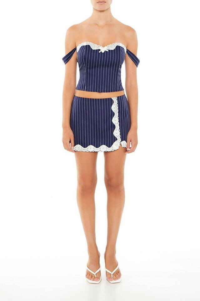 Pinstriped Crop Top & Skirt Set | Forever 21 Product Image