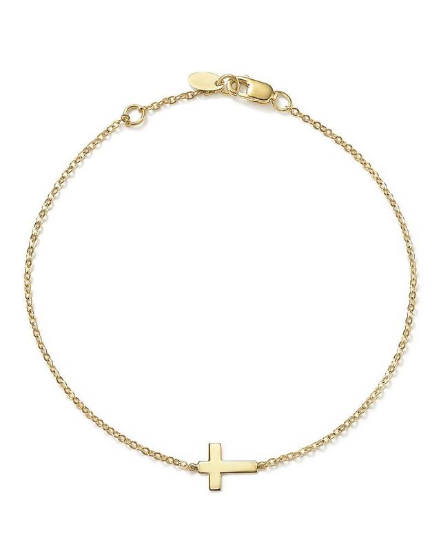 14K Yellow Gold Small Cross Bracelet - 100% Exclusive Product Image