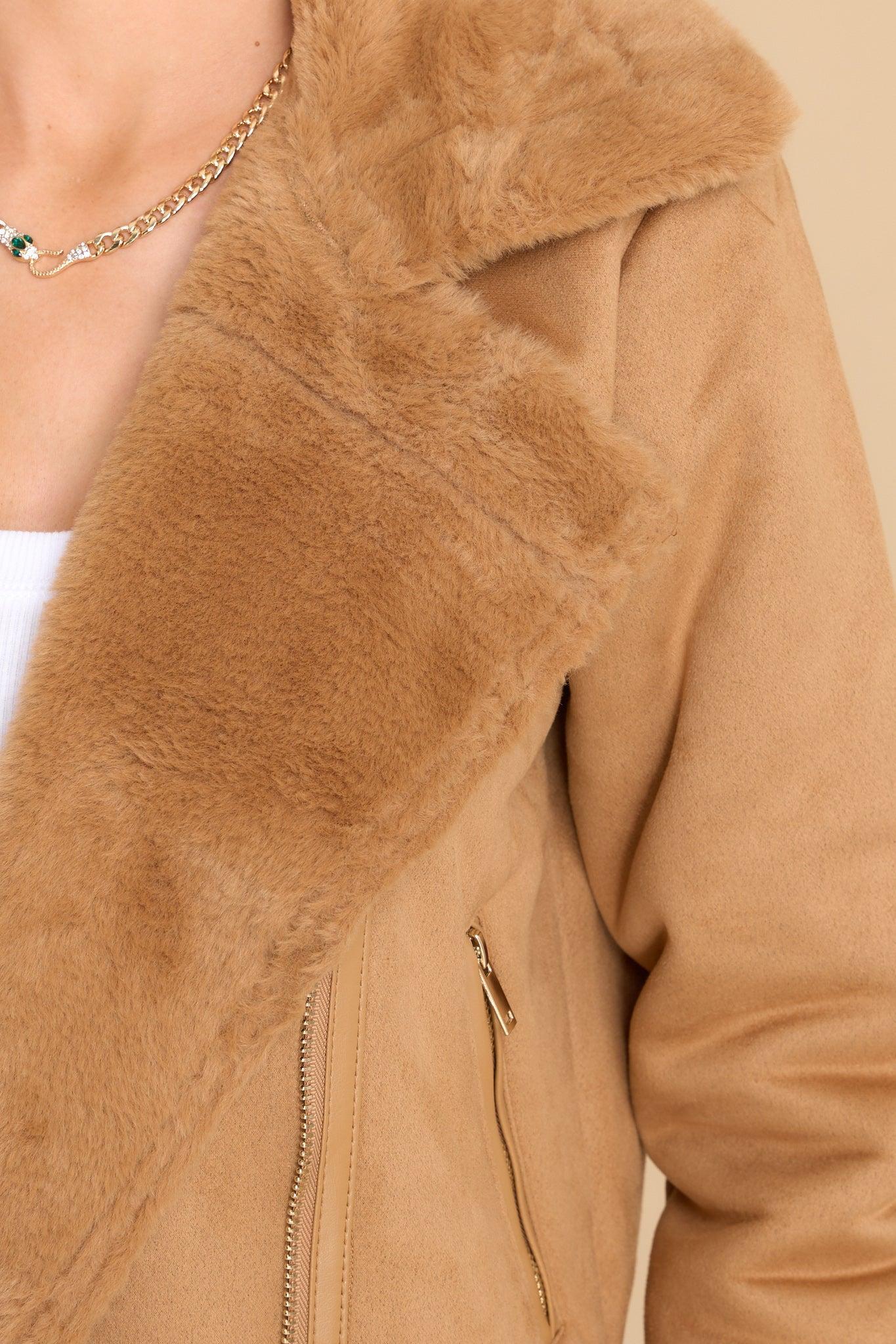 Favorite Memories Tan Faux Fur Jacket Product Image