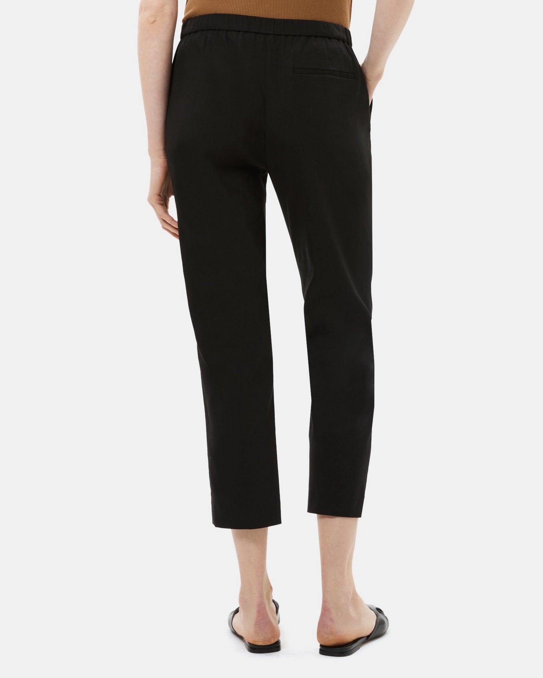 Slim Cropped Pull-On Pant in Linen Product Image