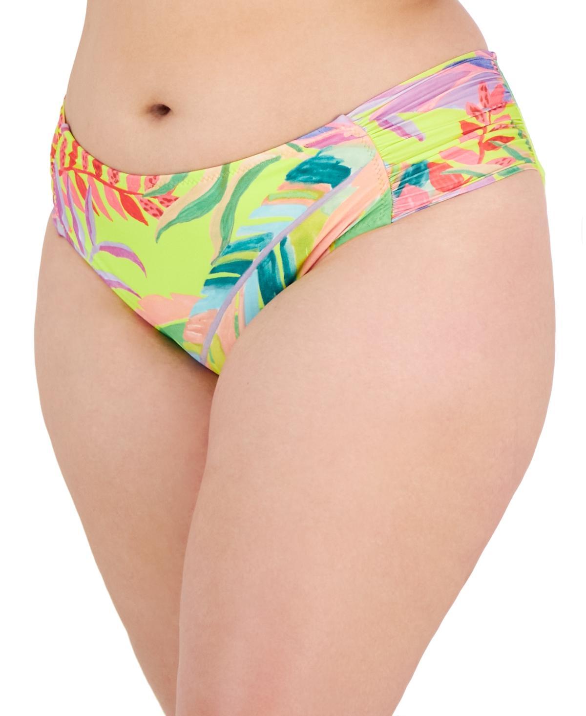 Becca Etc Plus Size Costa Bella Side-Shirred Hipster Bikini Bottoms Product Image