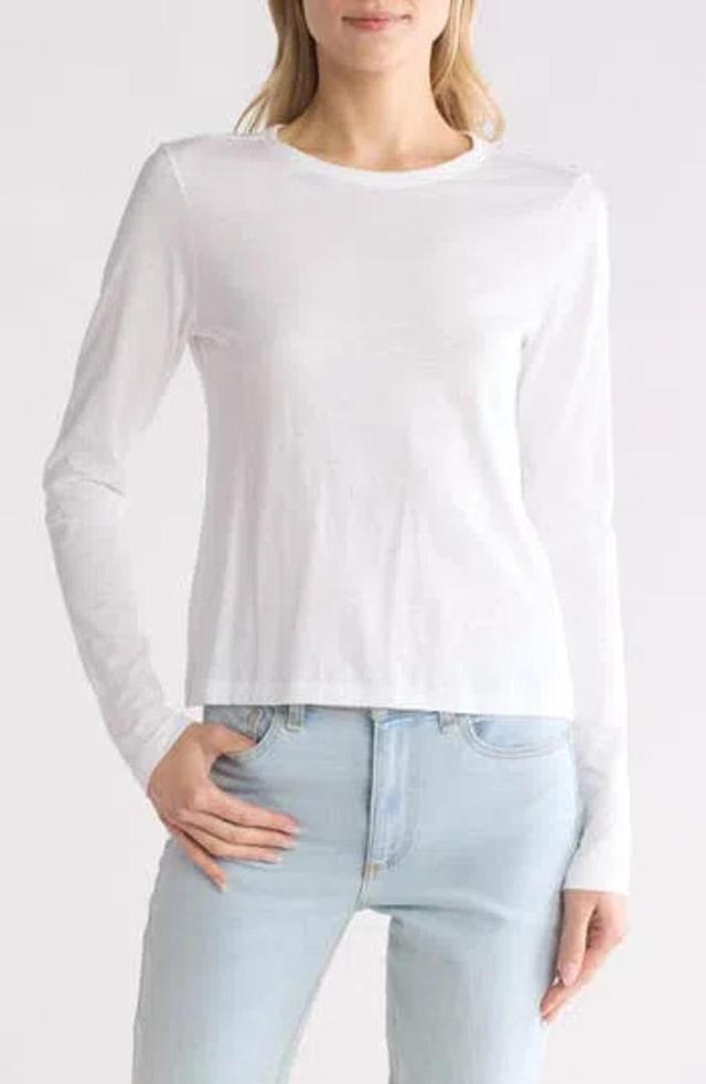 Crew-neck Ribbed-knit Jumper In White Product Image