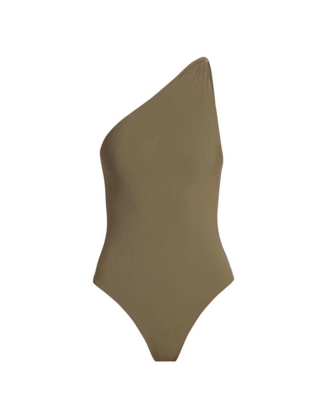 Women's Twisted One-piece Swimsuit In Faded Olive Product Image