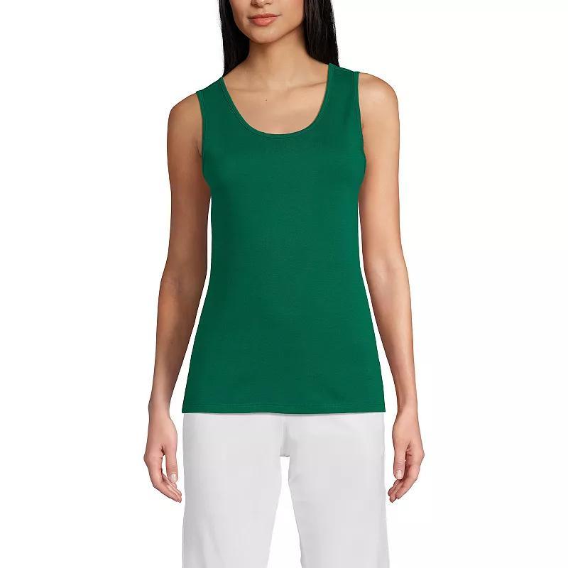 Petite Lands End Cotton Scoopneck Tank Top, Womens Product Image