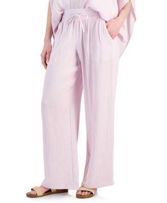 Women's Wide Leg Gauze Pants, Created for Macy's Product Image