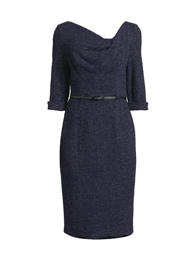 Womens Jackie O Stretch Boucl Cowlneck Midi-Dress Product Image