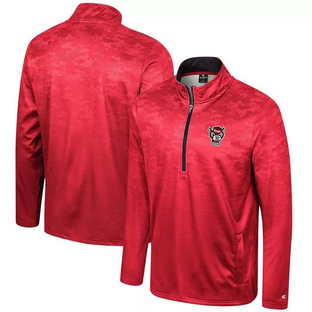 Mens Colosseum Red NC State Wolfpack The Machine Half-Zip Jacket Product Image