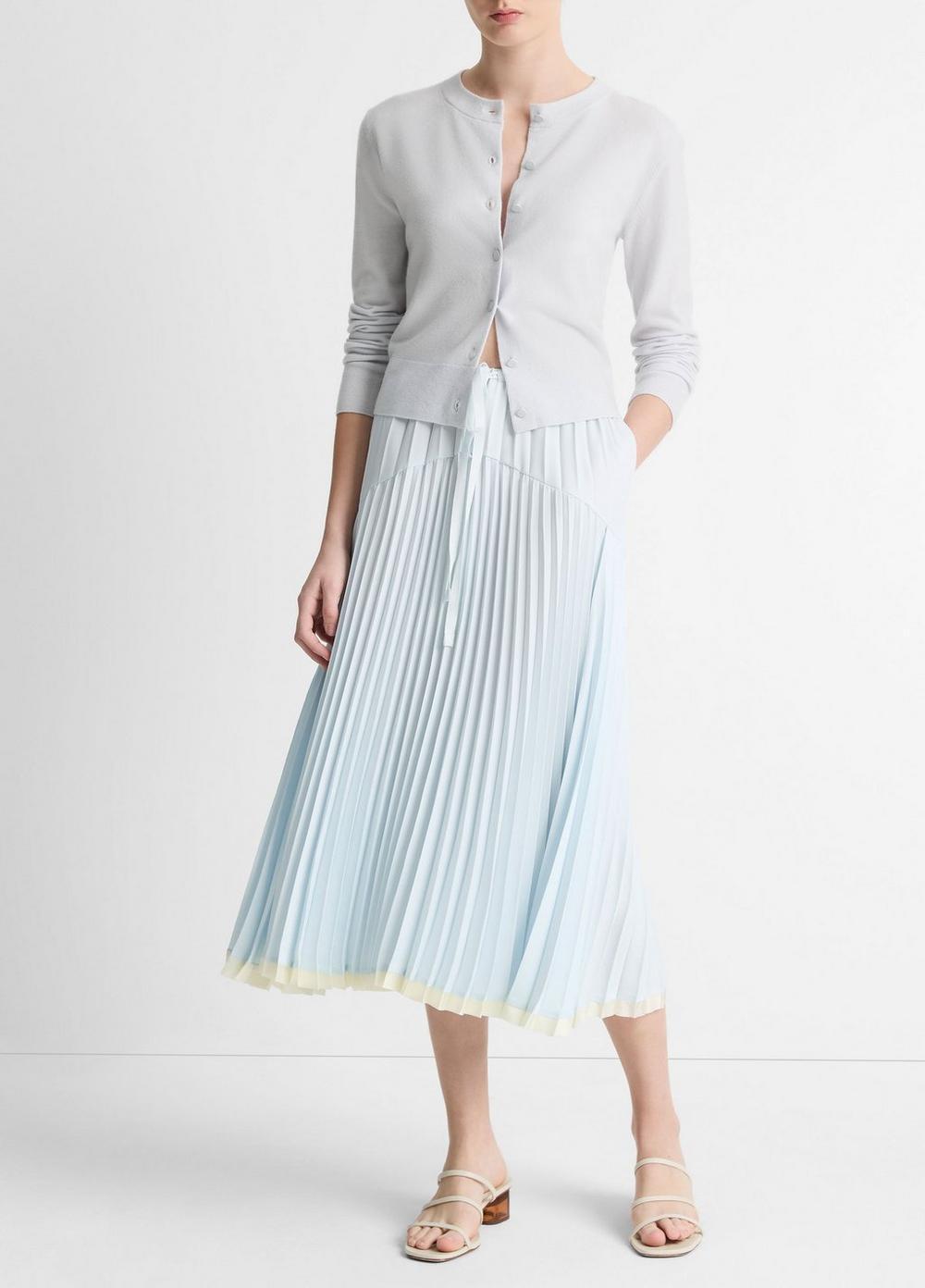 Pleated Tiered Satin Skirt Product Image