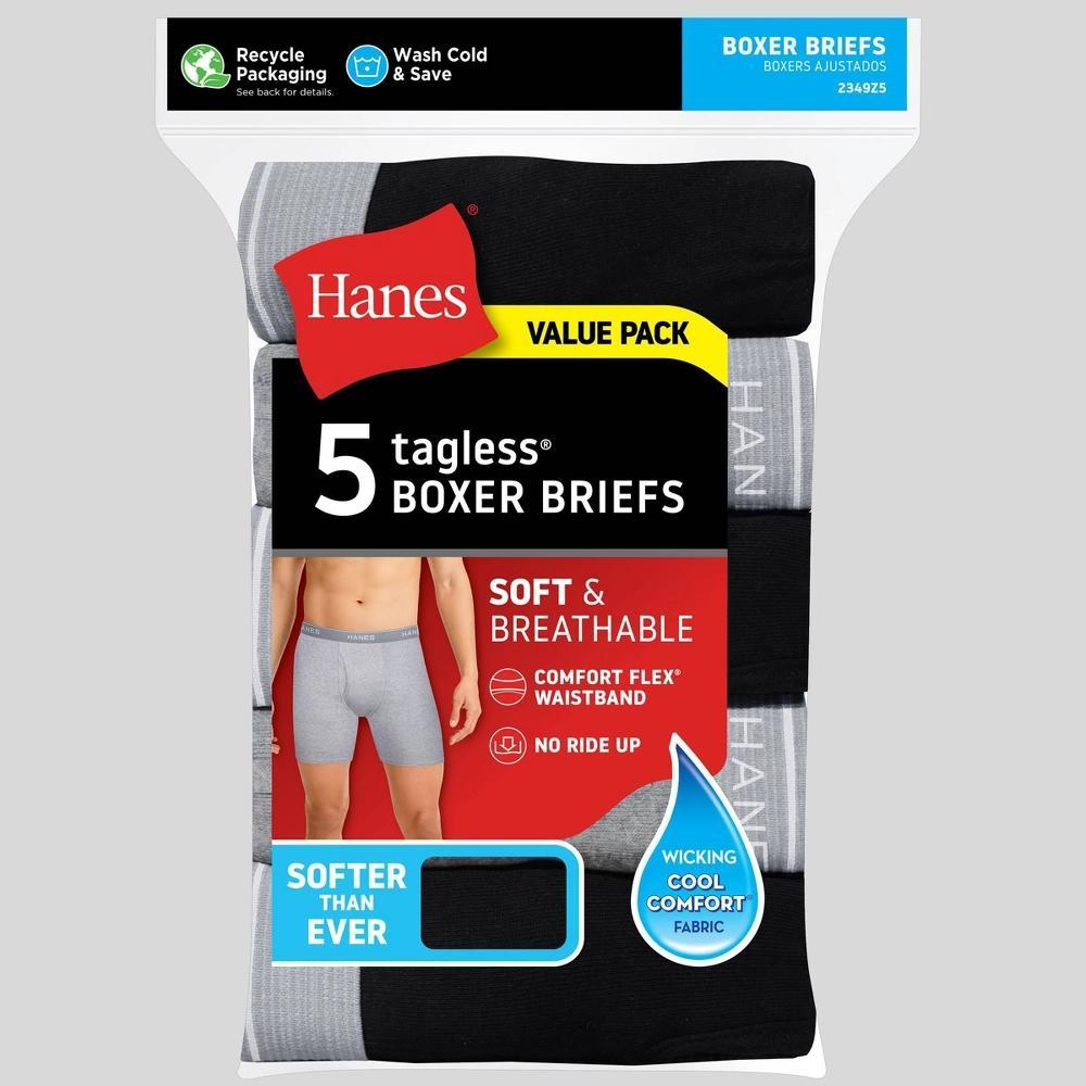 Hanes Men's Boxer Briefs 4pk - Black/Gray XXL Product Image