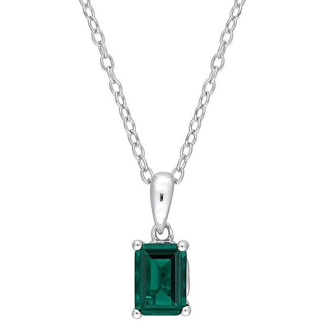 Stella Grace Sterling Silver & Gemstone Stud Pendant Necklace, Womens Green Product Image