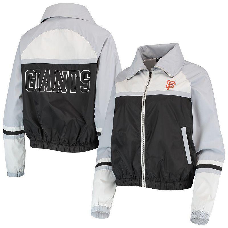 Womens The Wild Collective Black San Francisco Giants Colorblock Track Raglan Full-Zip Jacket Product Image