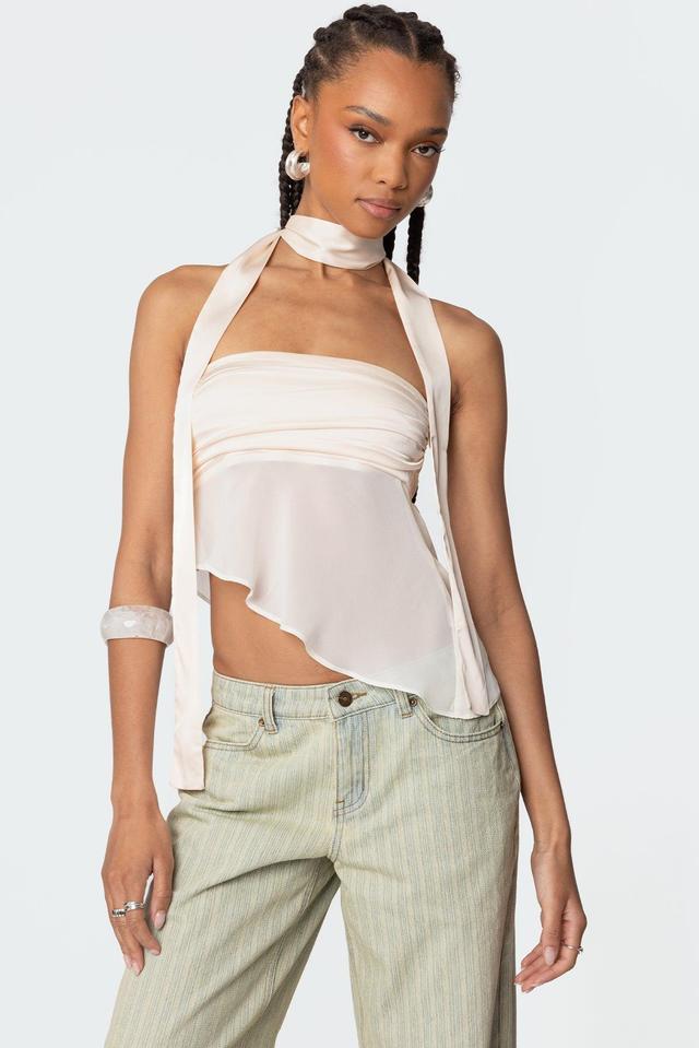 Asymmetric Two Piece Scarf Top Product Image