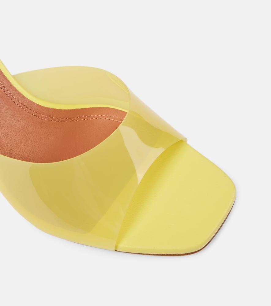 AMINA MUADDI Lupita Glass Pvc And Leather Mules In Yellow Product Image