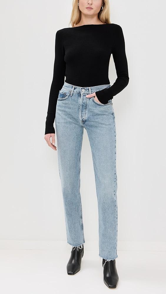 AGOLDE Lana Mid Rise Straight Jeans Sway 24 Product Image