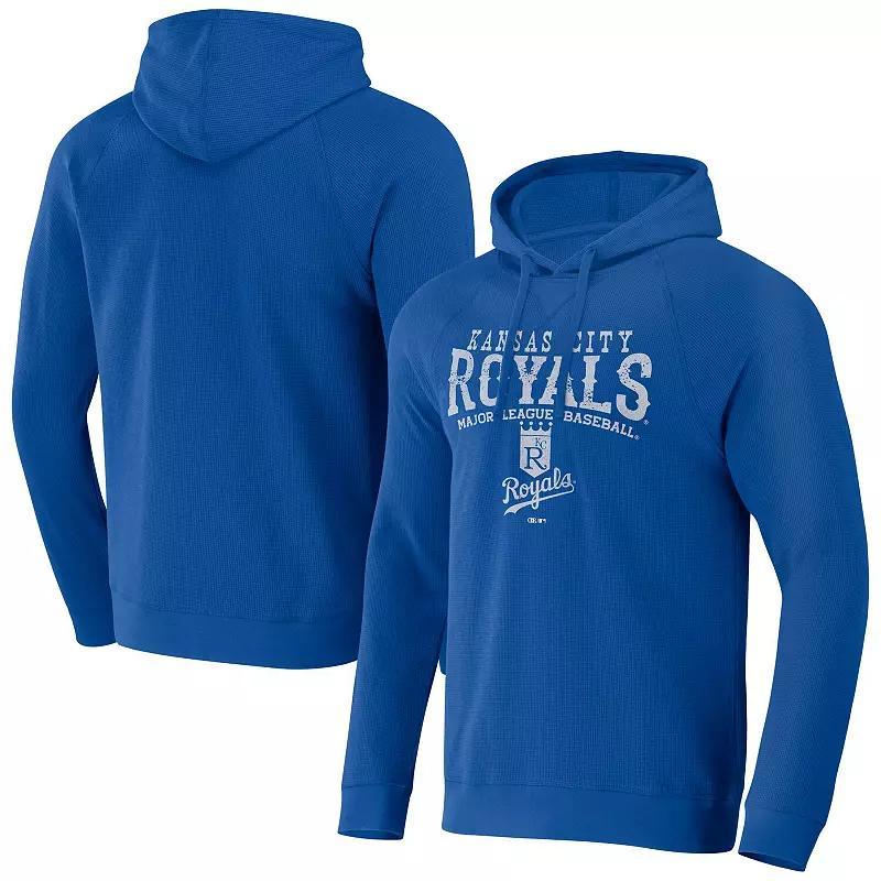 Mens Darius Rucker Collection by Fanatics Royal Kansas City Royals Waffle-Knit Raglan Pullover Hoodie Product Image