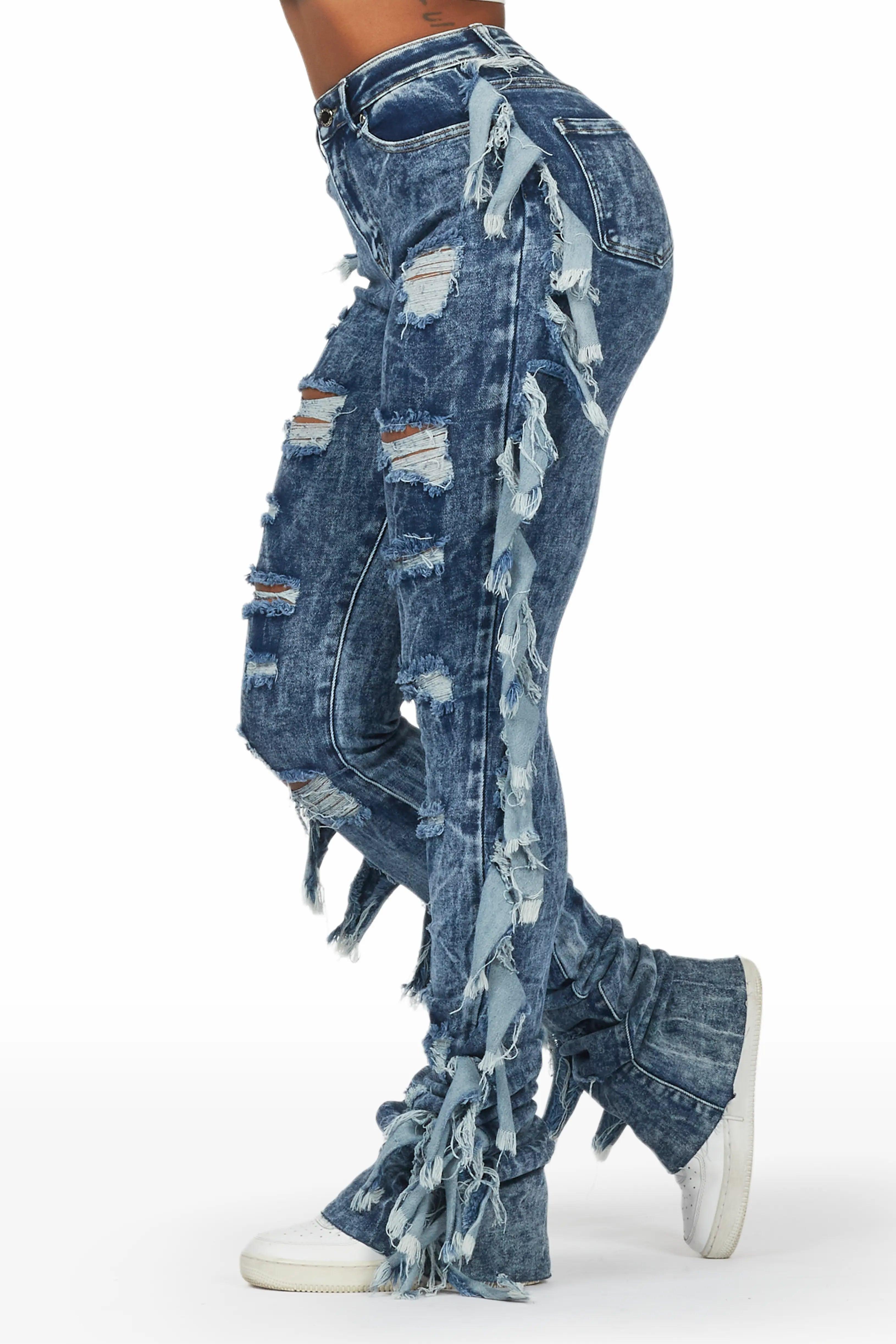 Cataleya Acid Wash Super Stacked Jean Female Product Image