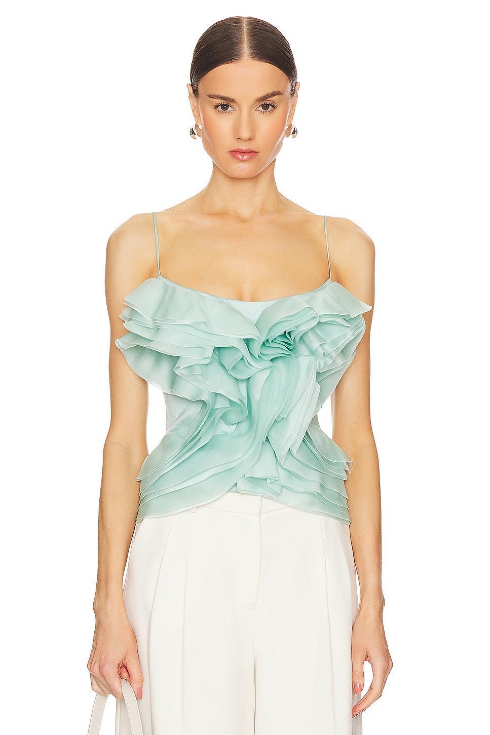 Ruffled Organza Corset Top Product Image