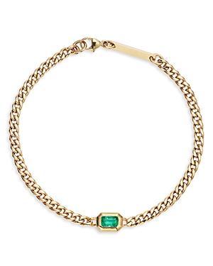 Zoe Chicco 14K Yellow Gold Emerald Bezel Link Bracelet Product Image