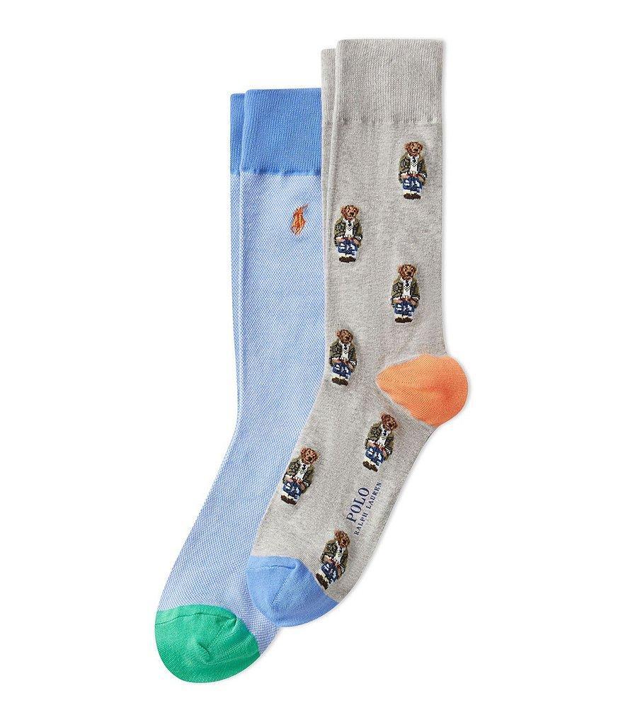 Polo Ralph Lauren Big & Tall American In Paris Bear Crew Socks 2-Pack Product Image