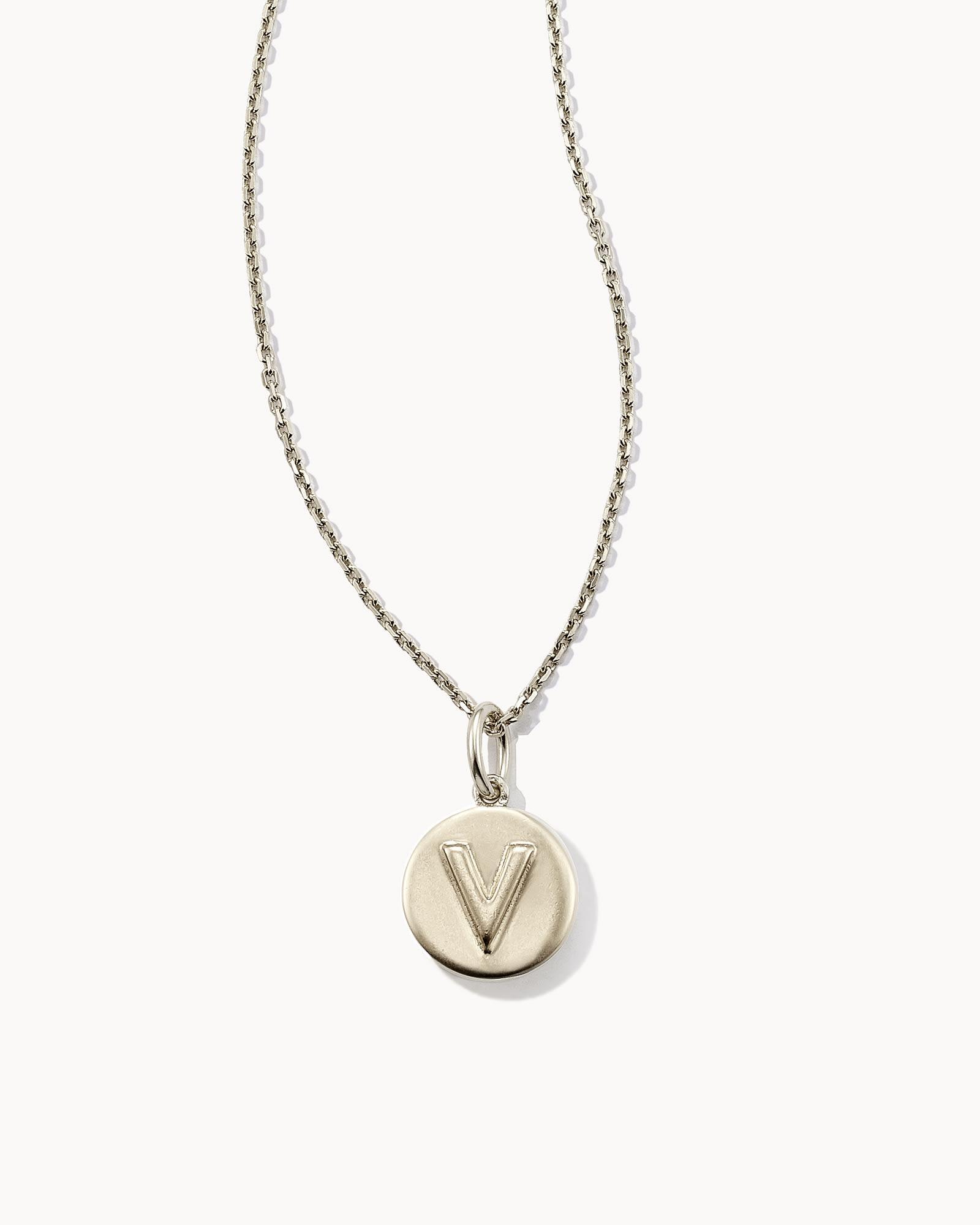 Letter B Coin Pendant Necklace in Oxidized Sterling Silver Product Image