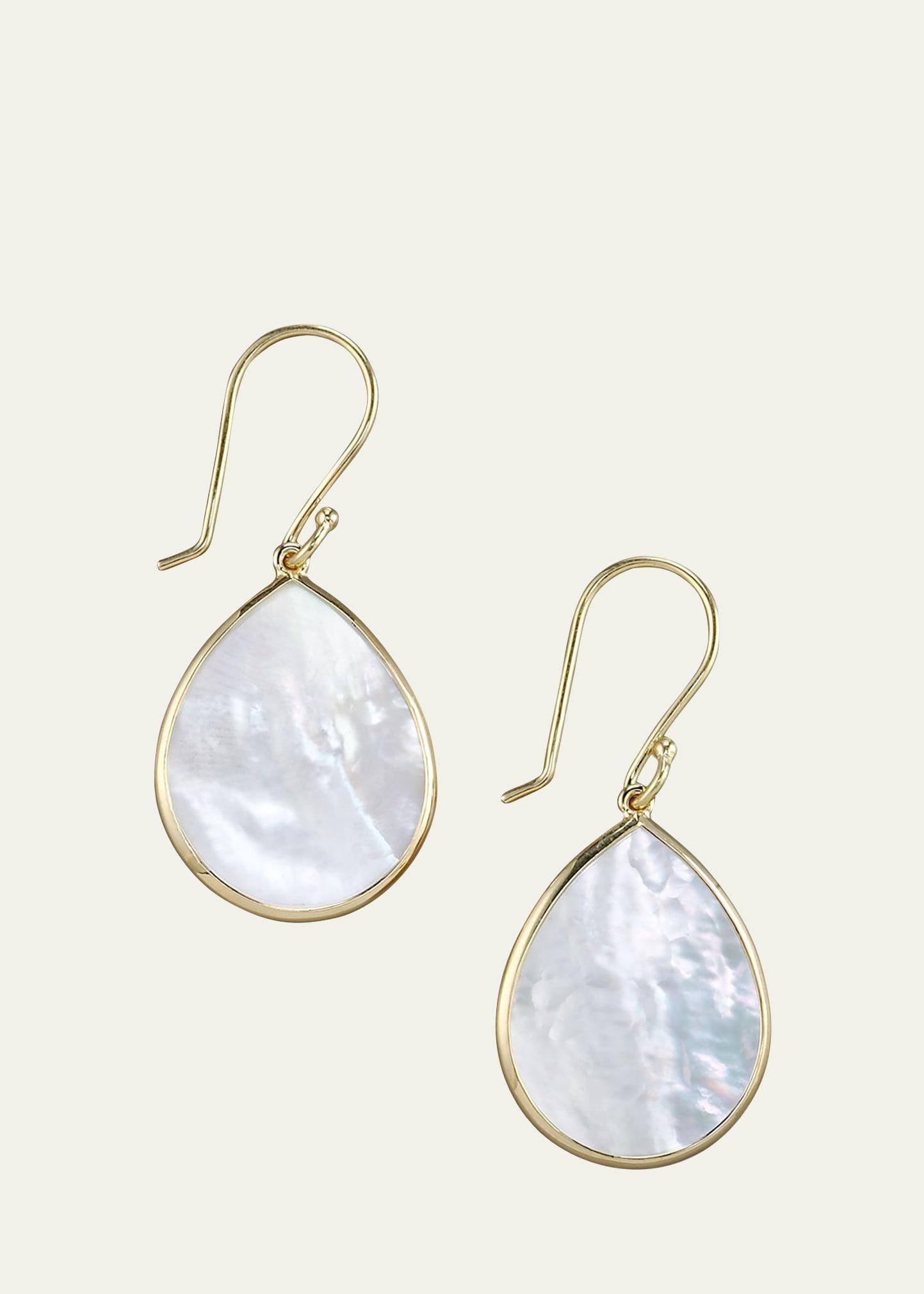 Womens Polished Rock Candy Small 18K Yellow Gold & Mother-Of-Pearl Teardrop Earrings Product Image