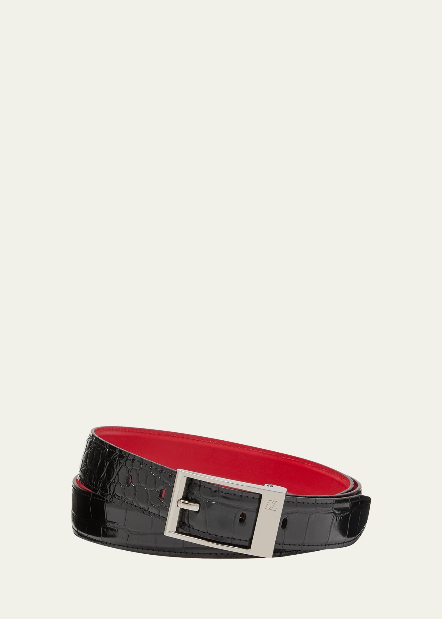 Mens Croc-Embossed Calfskin Belt Product Image