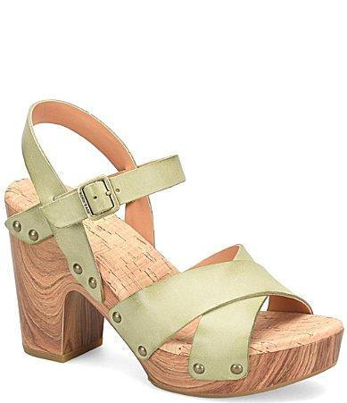 Kork-Ease Drew Leather Cross Banded Platform Sandals Product Image