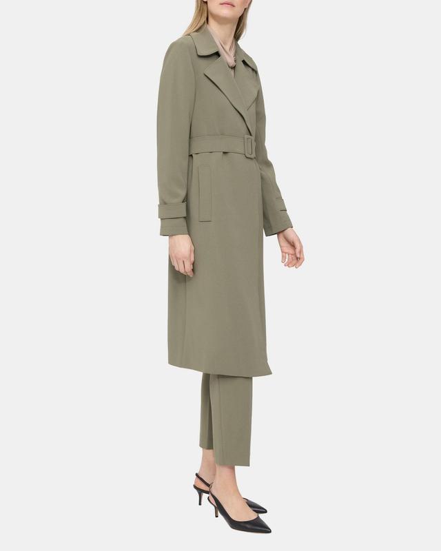 Relaxed Short Trench Coat in Crepe Product Image